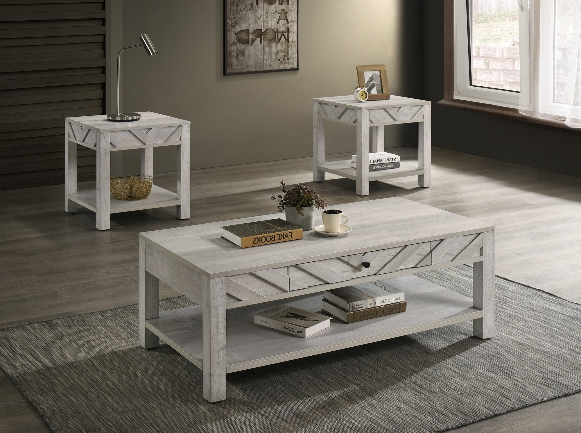 In Stock Coffee Table Sets furniture at Happy Home Furniture