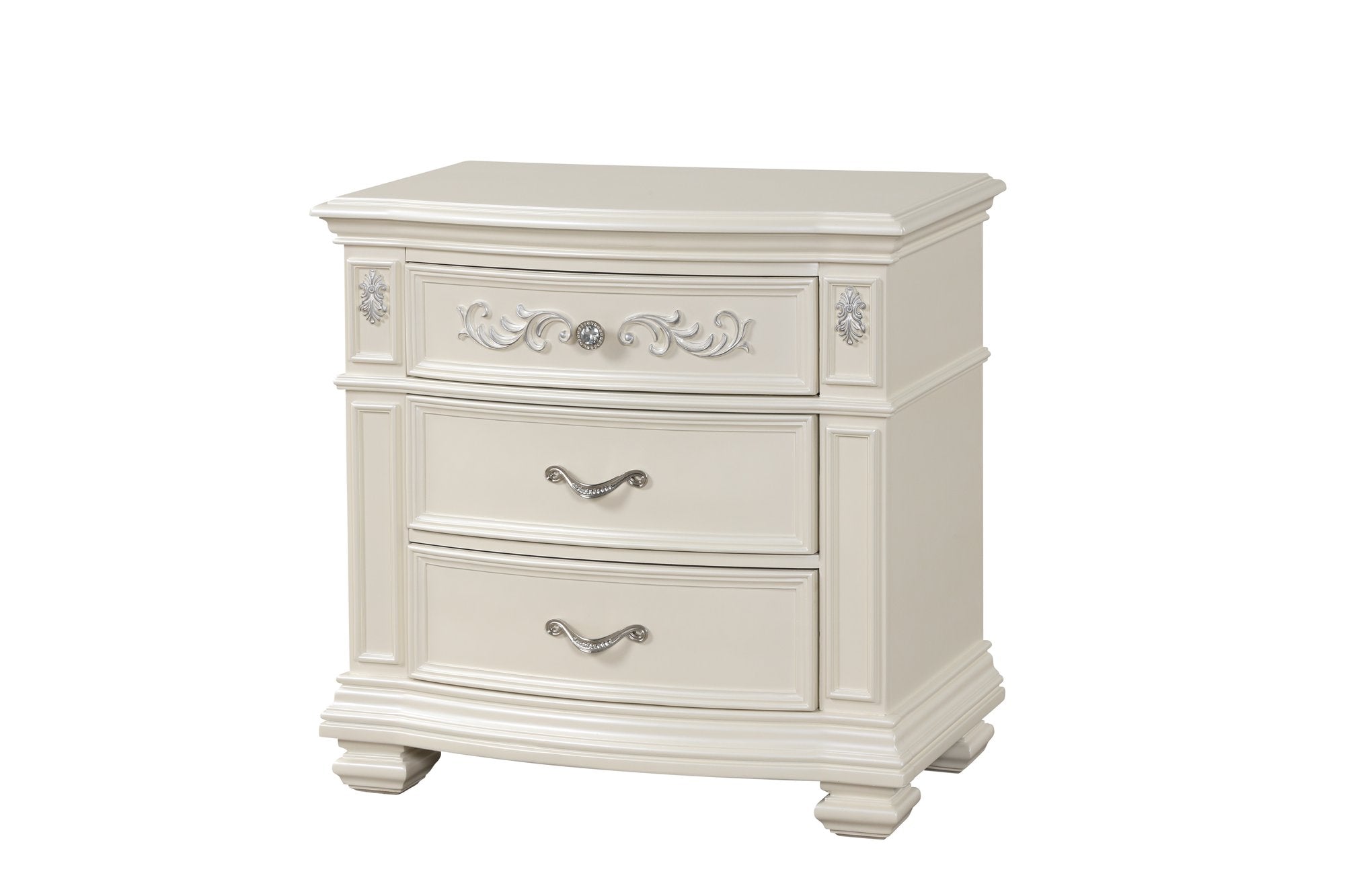 VALENTINA WHITE NIGHTSTAND W/US