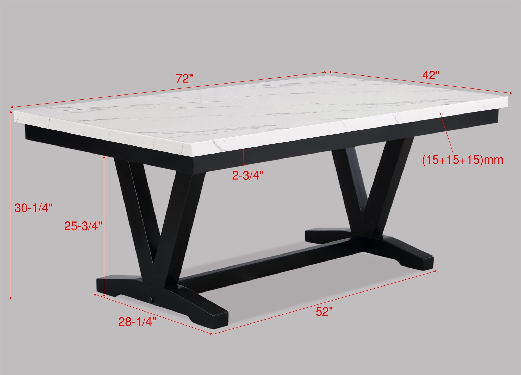 TANNER DINING TBL FAUX CARRARA MBL