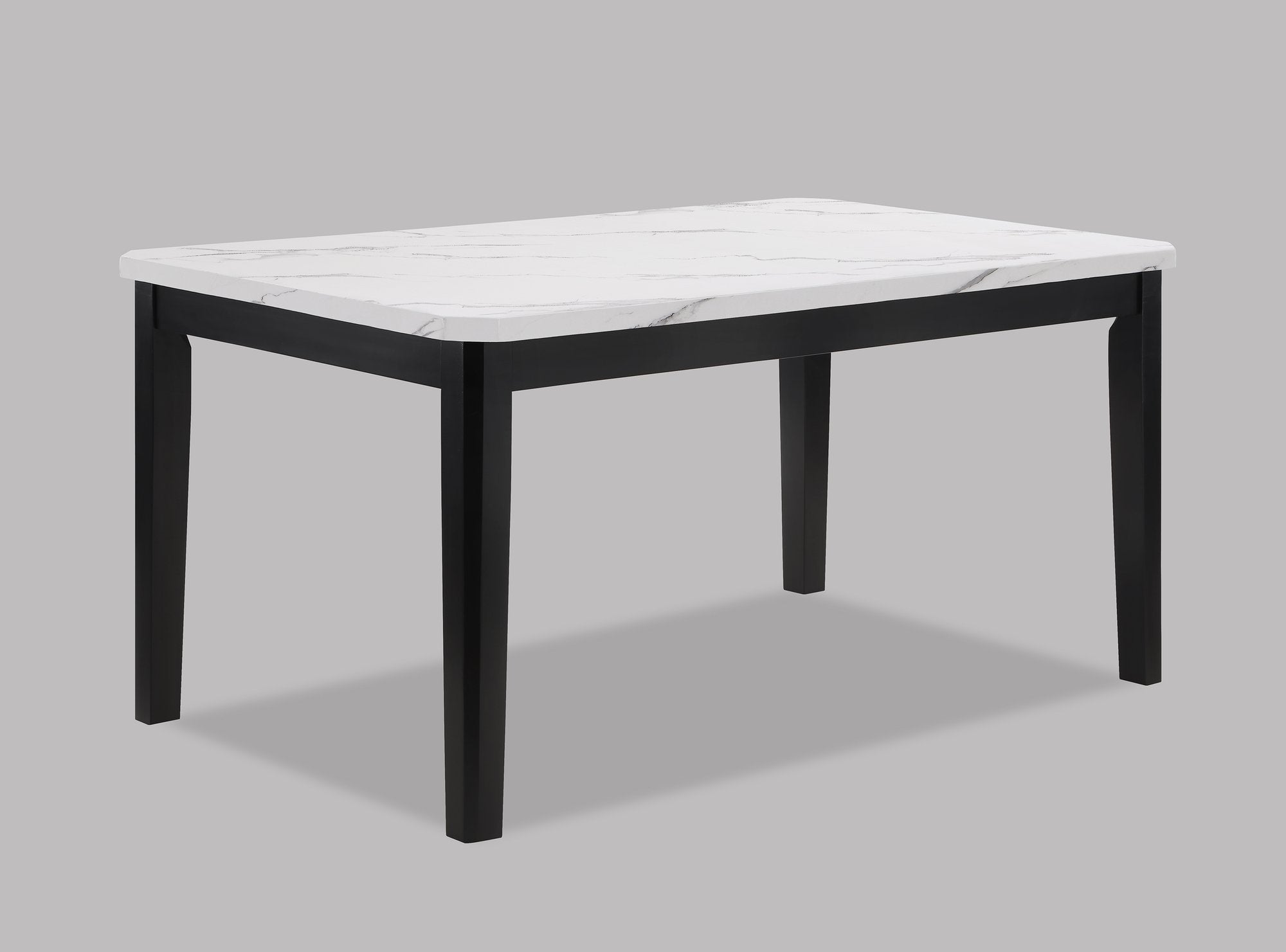 PASCAL DINING WHITE TOP BLACK LEG