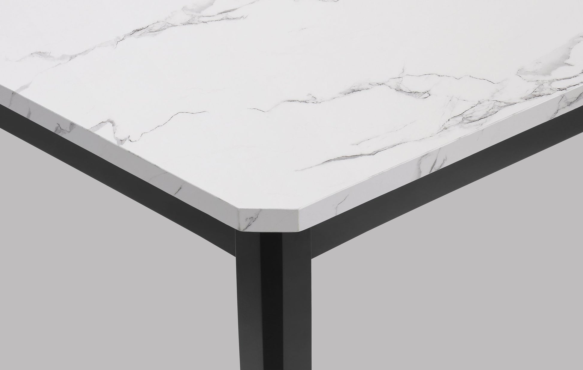 PASCAL DINING WHITE TOP BLACK LEG