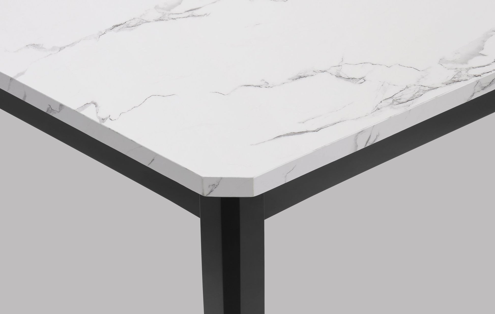 PASCAL DINING WHITE TOP BLACK LEG