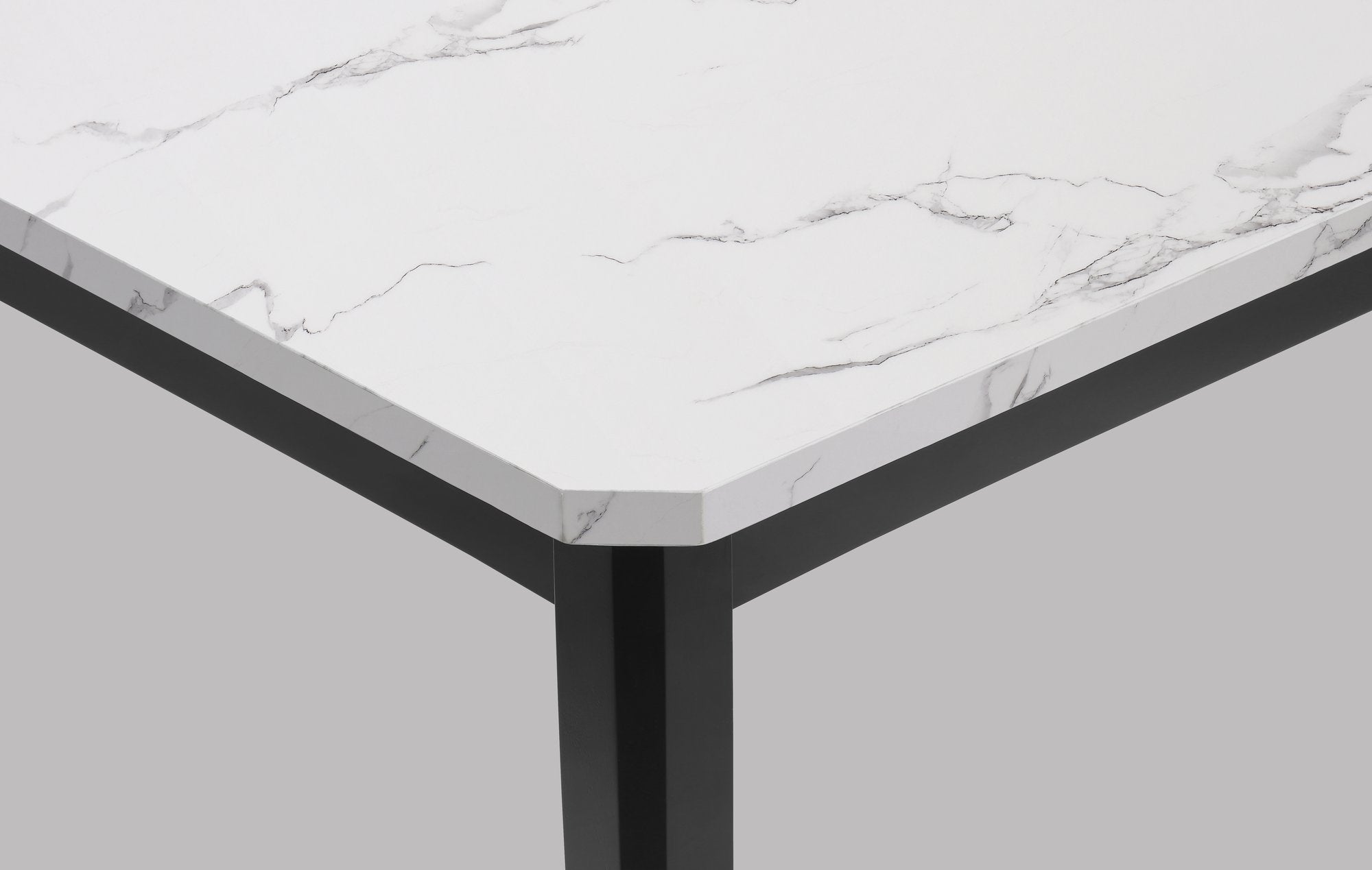 PASCAL DINING WHITE TOP BLACK LEG