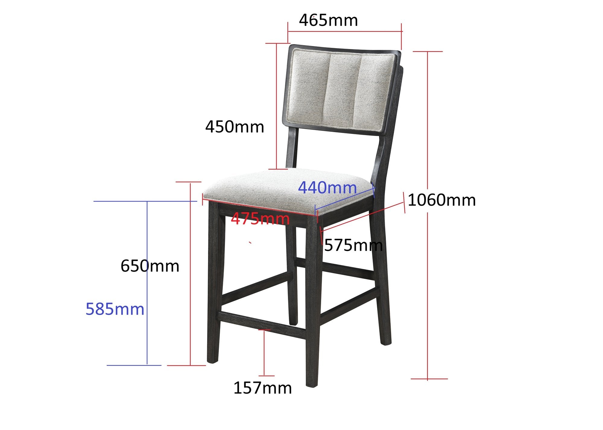 CLINE CTR HT CHAIR-LIGHT GREY