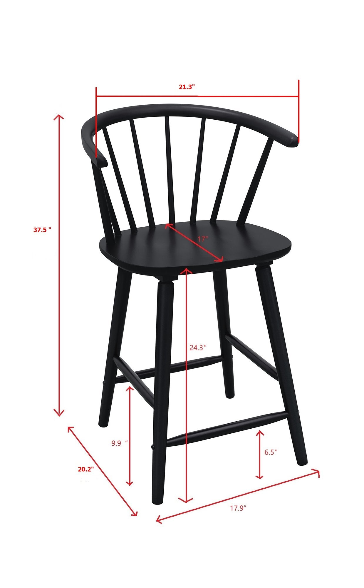 JANNA COUNTER HEIGHT STOOL-BLACK