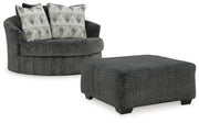 Biddeford Oversized Swivel Chair and Ottoman