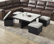 MARTA COF TBL W/4 STORAGE OTTOMANS