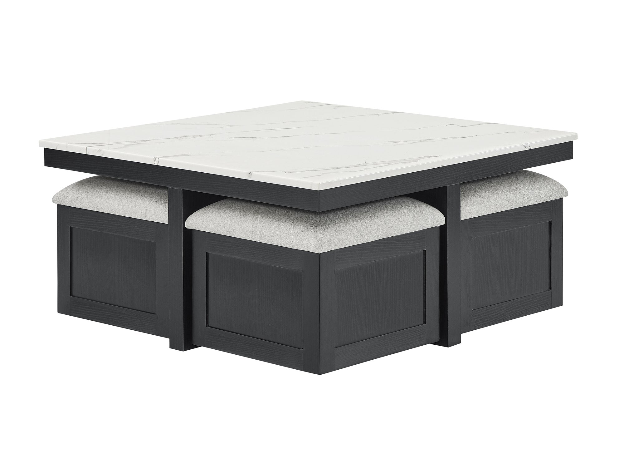 MARTA COF TBL W/4 STORAGE OTTOMANS