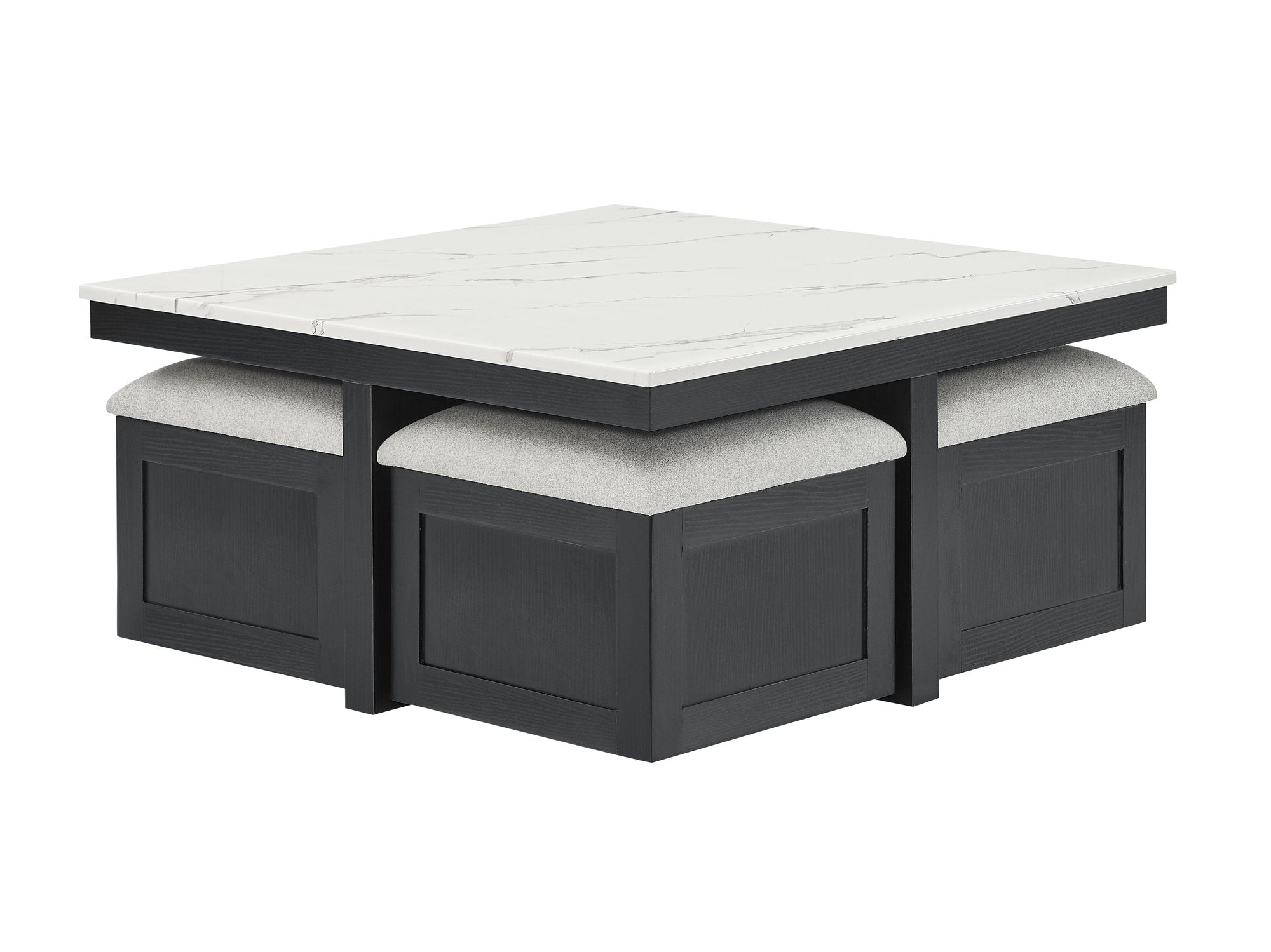 MARTA COF TBL W/4 STORAGE OTTOMANS