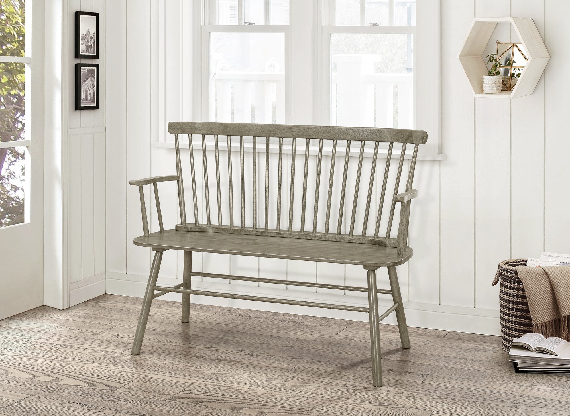 JERIMIAH SPINDLEBACK BENCH GREY