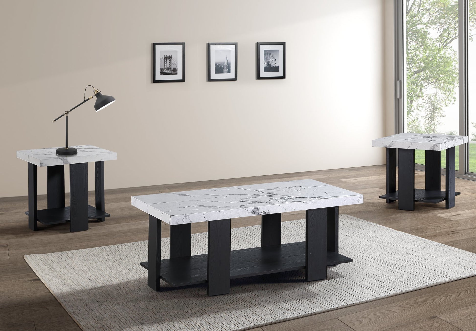 BORIS 3-PK COCKTAIL SET-FAUX MARBLE