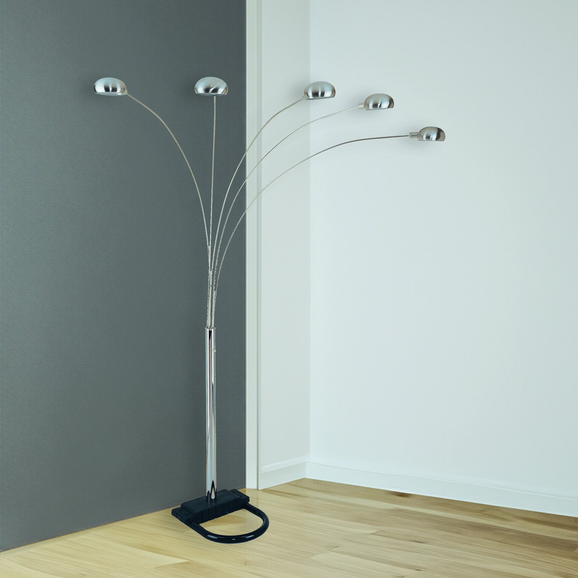 PEACOCK SHADE FLOOR LAMP BK 82 H