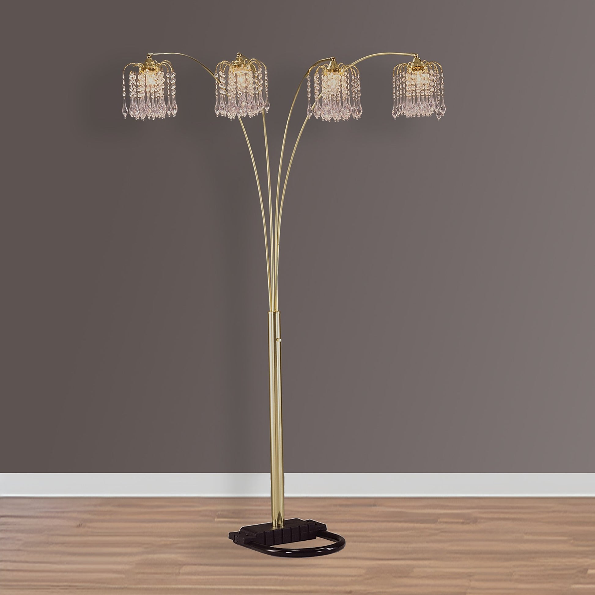RAIN DROP ARC LAMP 84 H PEWTER