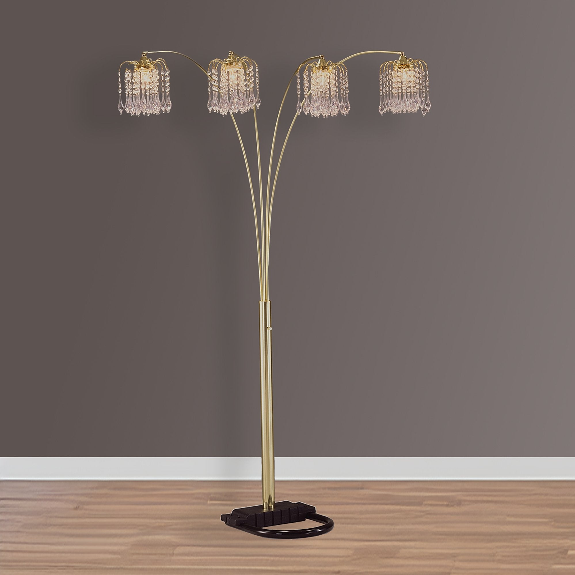 RAIN DROP ARC LAMP 84 H PEWTER