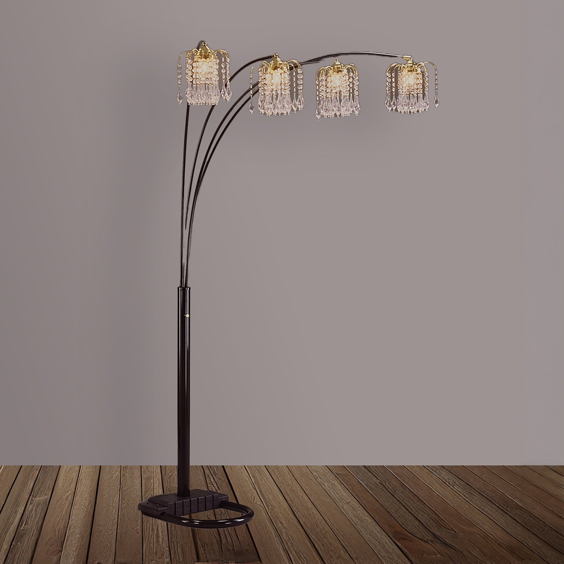 RAIN DROP ARC LAMP 84 H PEWTER