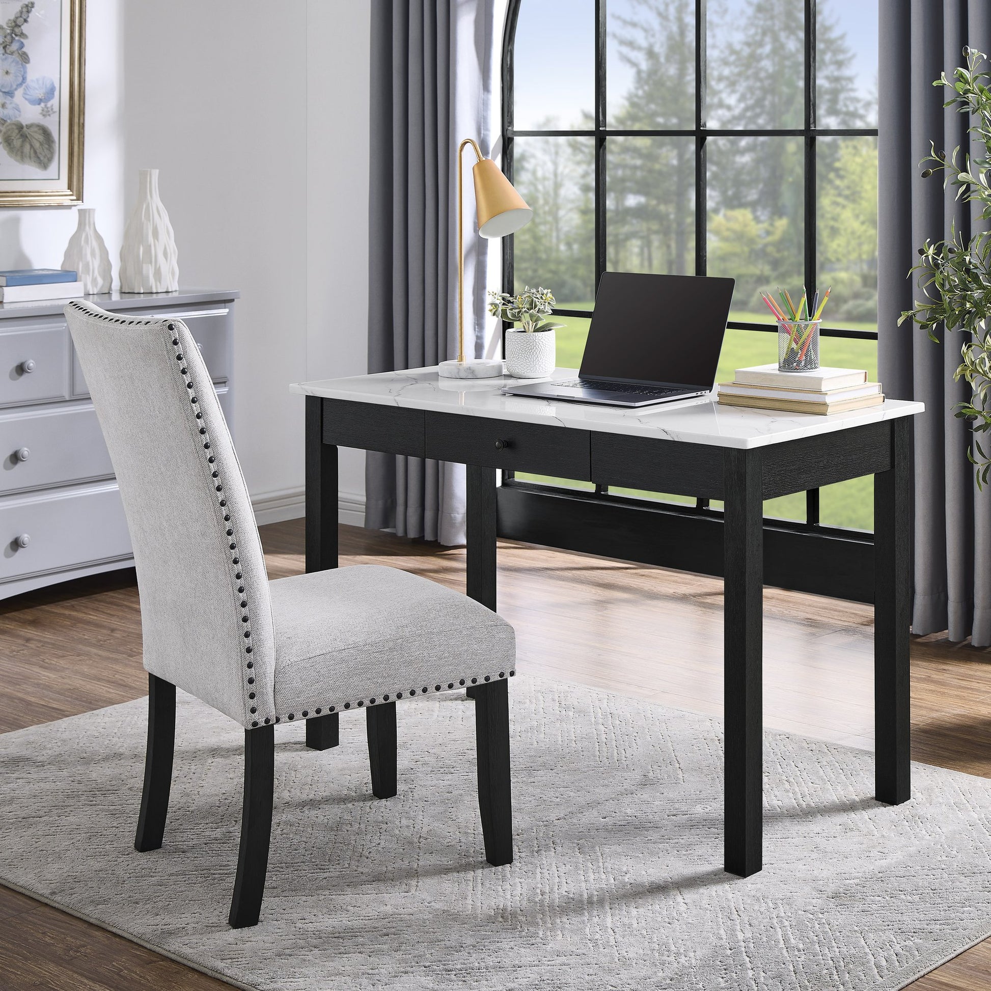 RYLEE FAUX MARBLE DESK