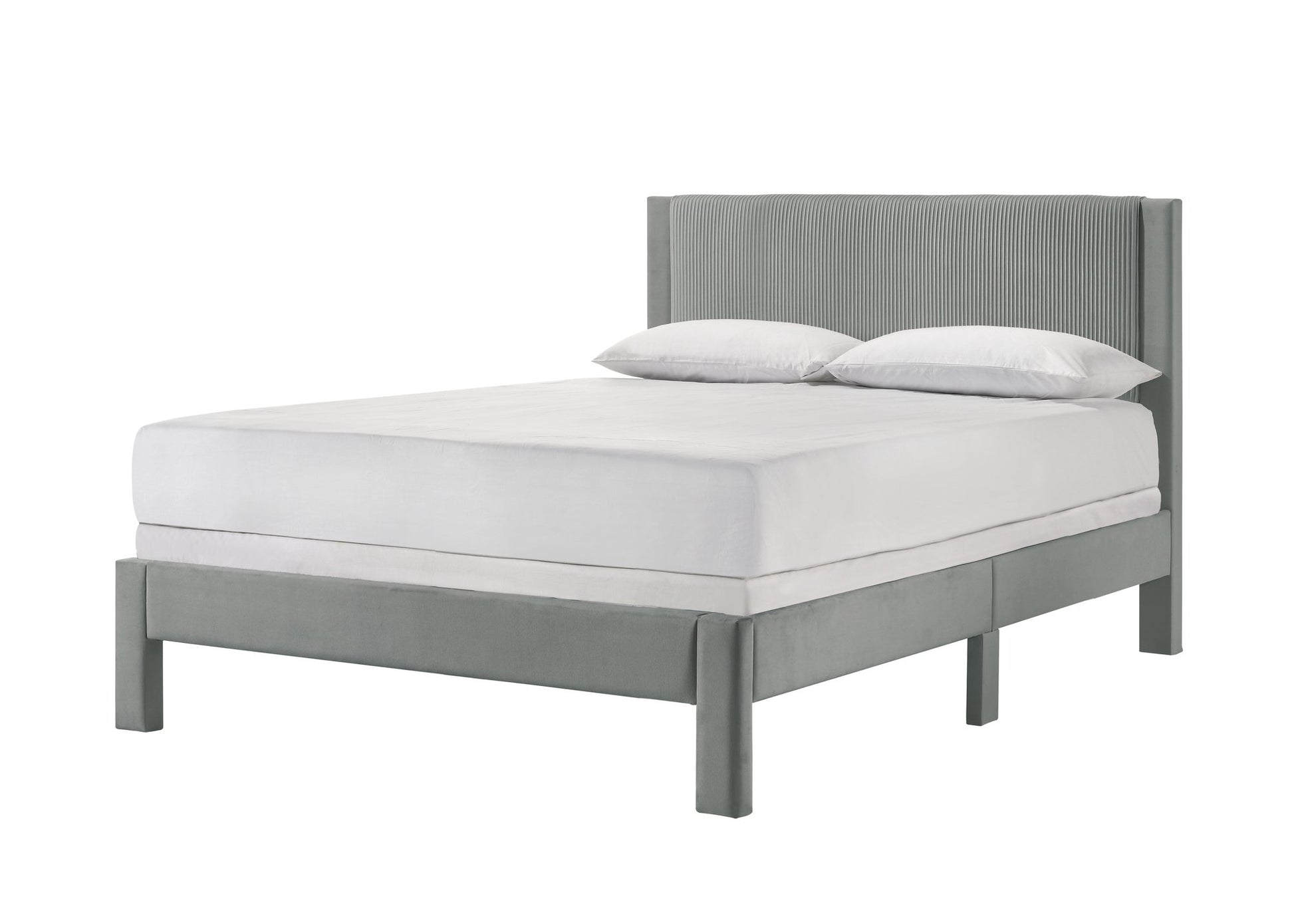 LUCIA FULL PLATFORM BED LIGHT GREY