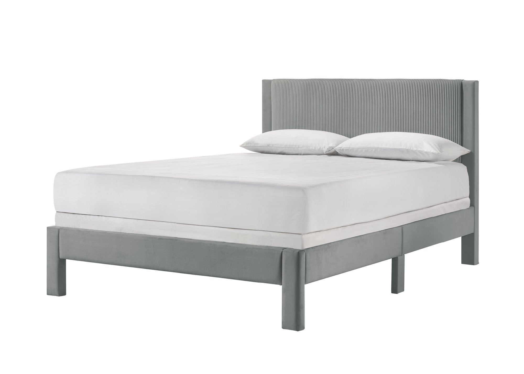LUCIA FULL PLATFORM BED LIGHT GREY