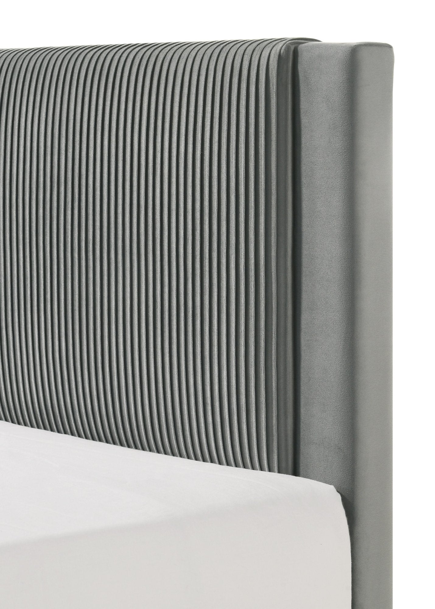 LUCIA FULL PLATFORM BED LIGHT GREY