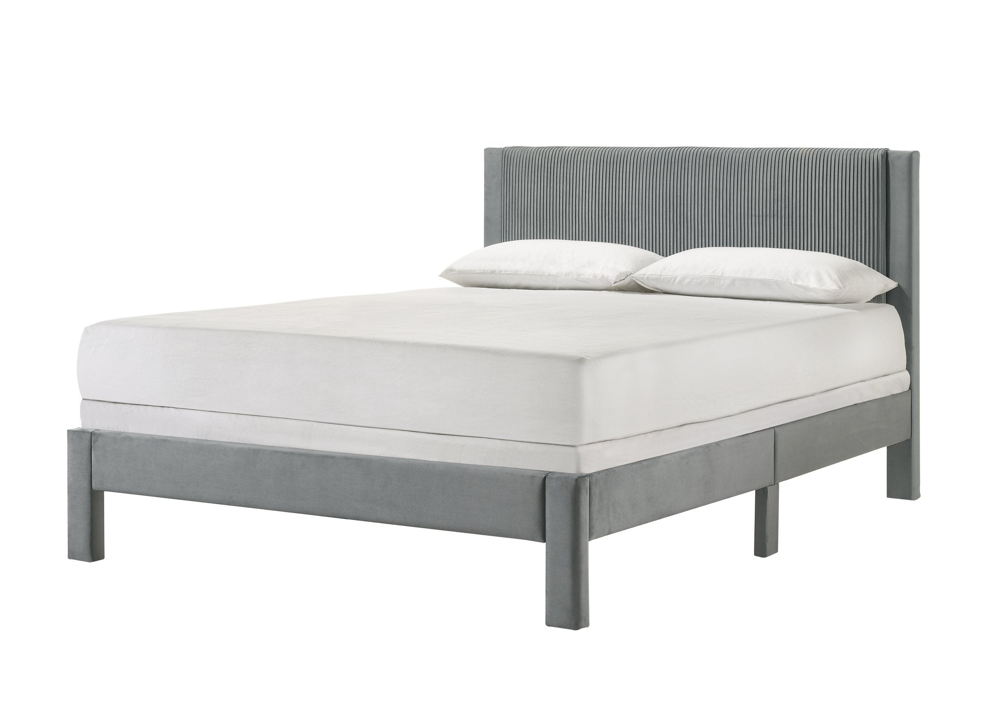 LUCIA QUEEN PLATFORM BED LIGHT GREY