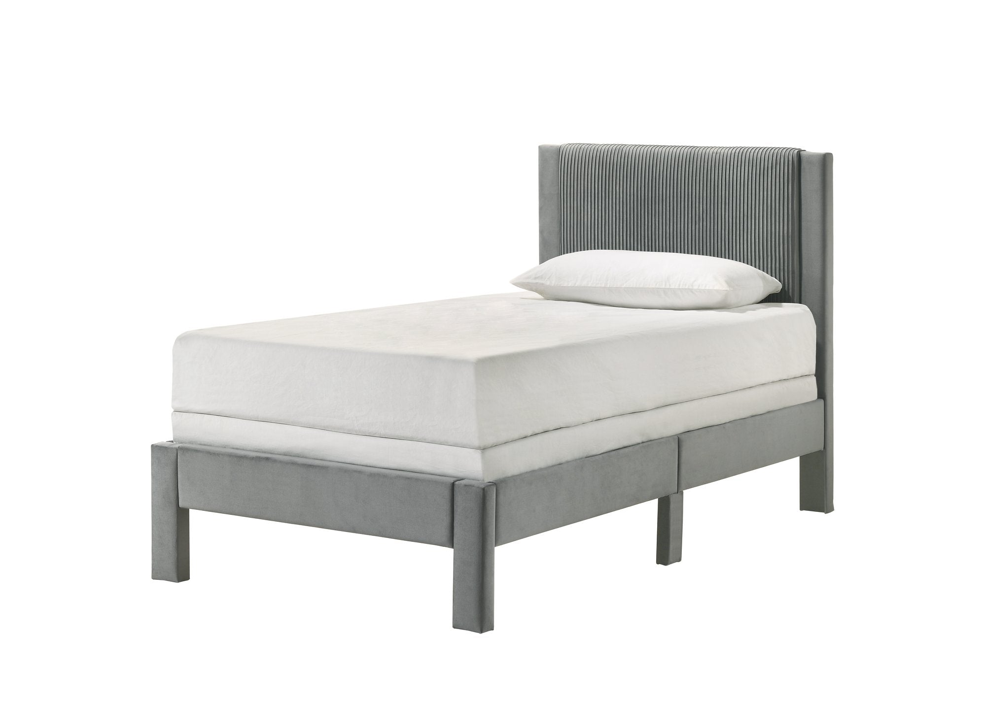 LUCIA TWIN PLATFORM BED LIGHT GREY