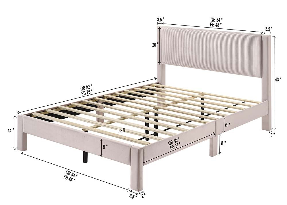 LUCIA FULL PLATFORM BED PINK