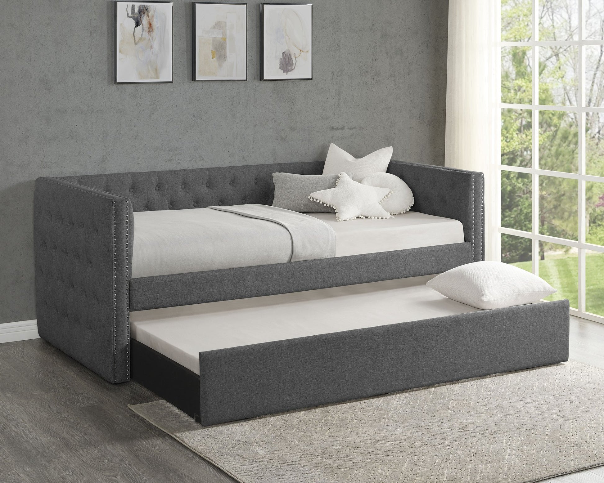TRINA GUNMETAL GREY D/BED BACK  S/R
