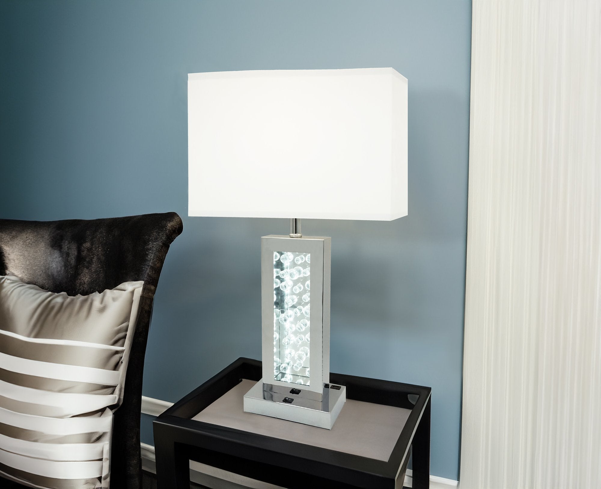 MONICA LAMP BLACK NICKEL-LED ACCENT