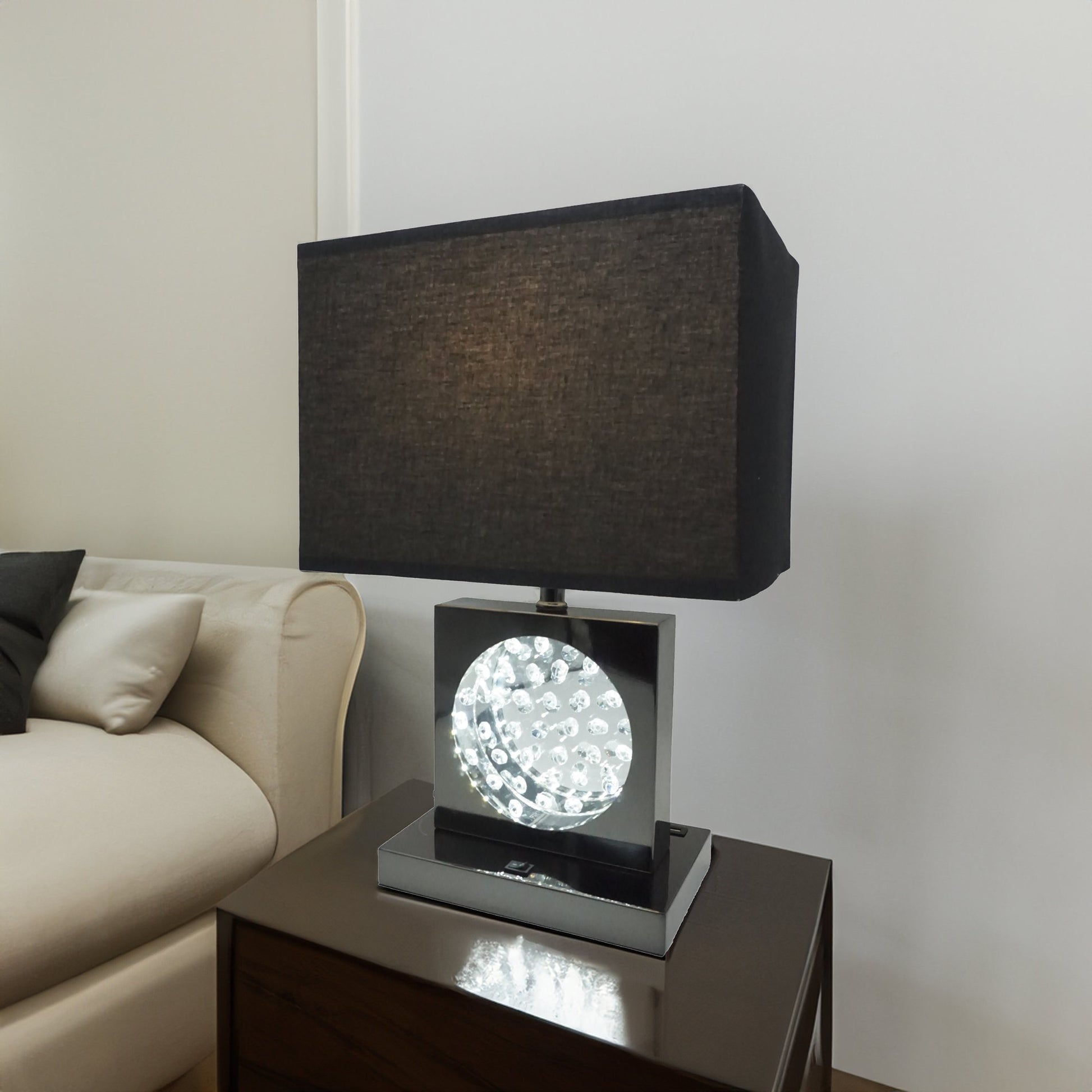 TABLE LAMP BLACK NICKEL-LED ACCENT