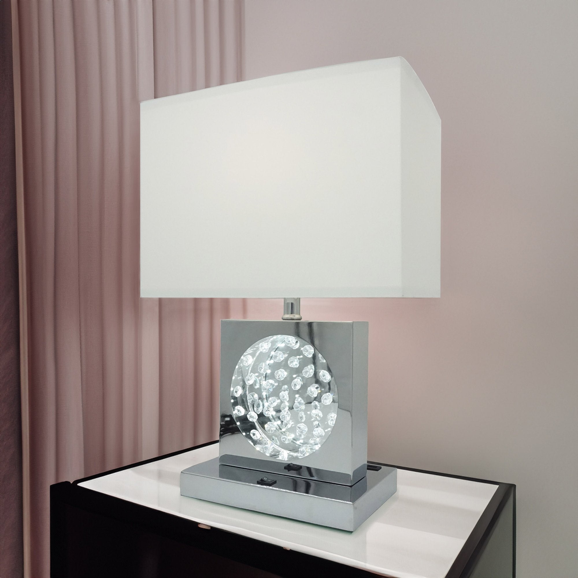 TABLE LAMP BLACK NICKEL-LED ACCENT