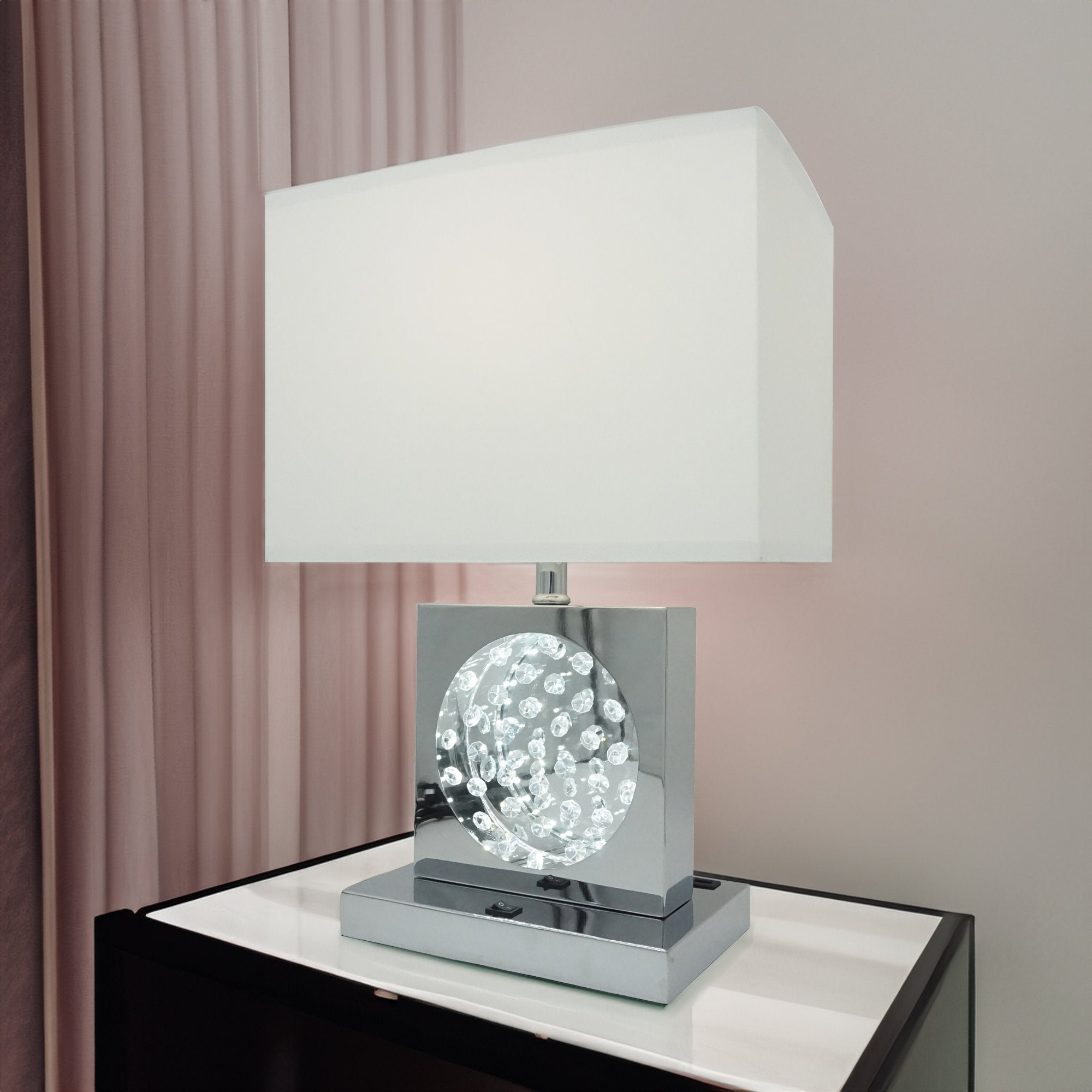 TABLE LAMP CHROME-LED ACCENT