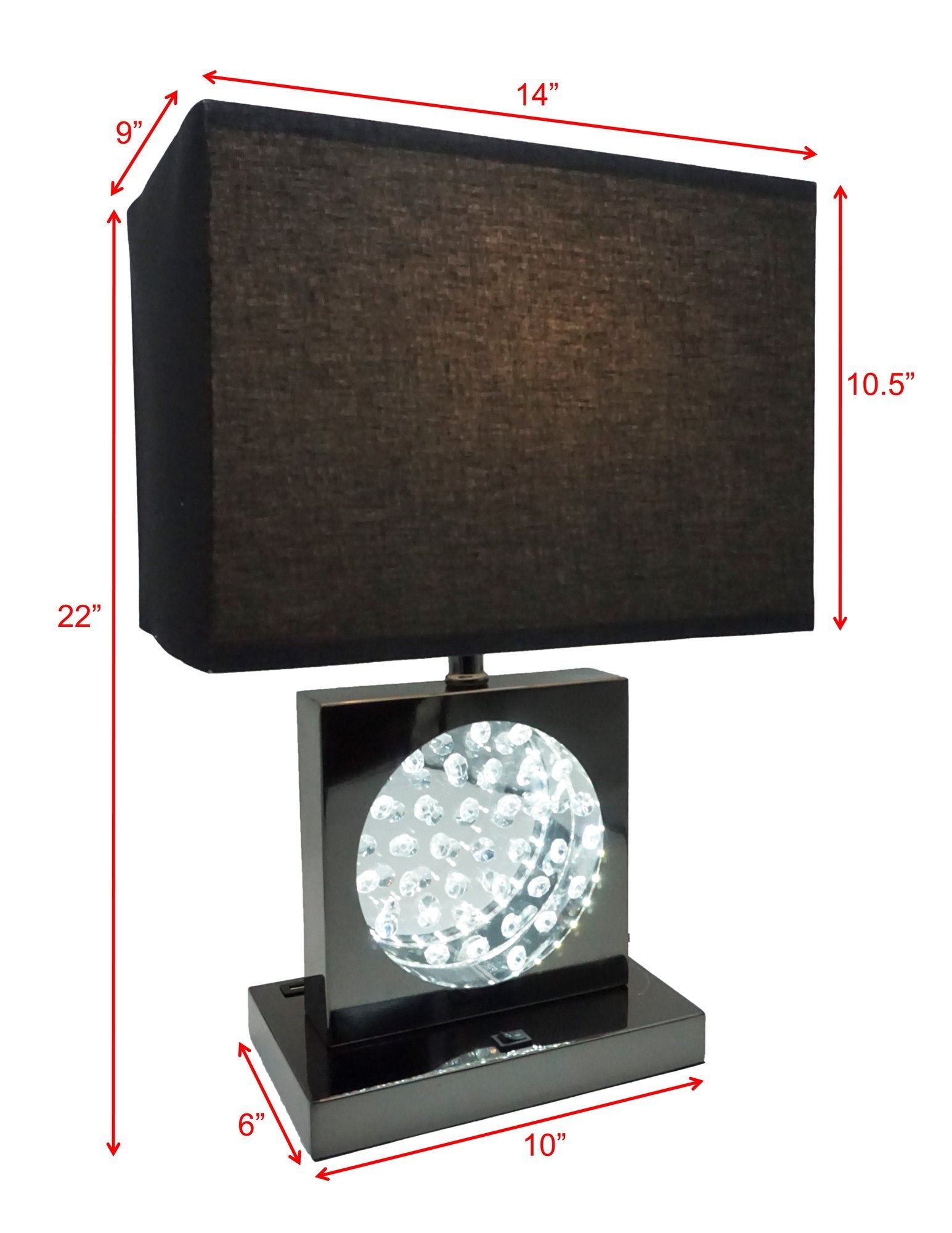 TABLE LAMP CHROME-LED ACCENT