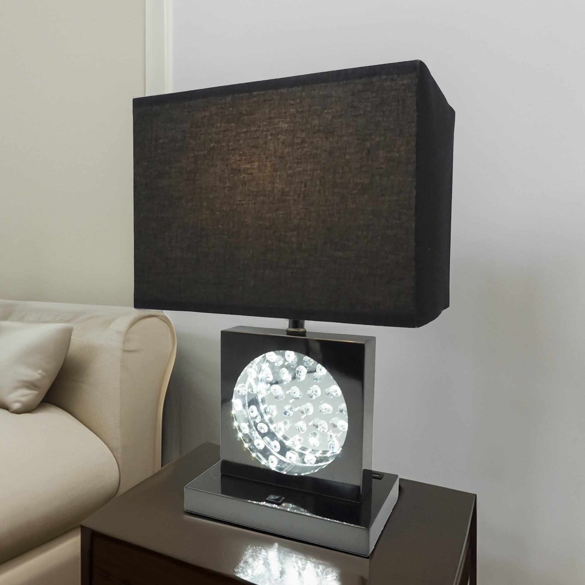 TABLE LAMP CHROME-LED ACCENT