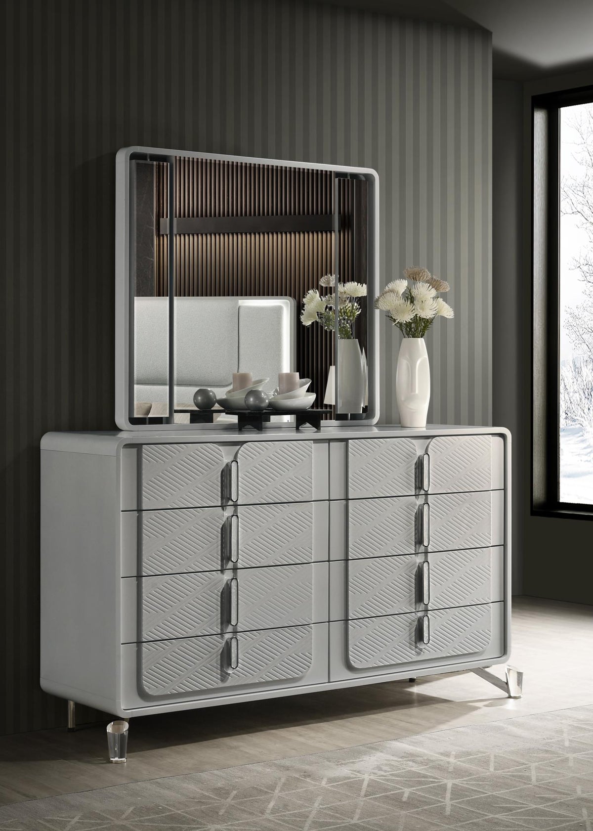 Cool Gray Queen Bed