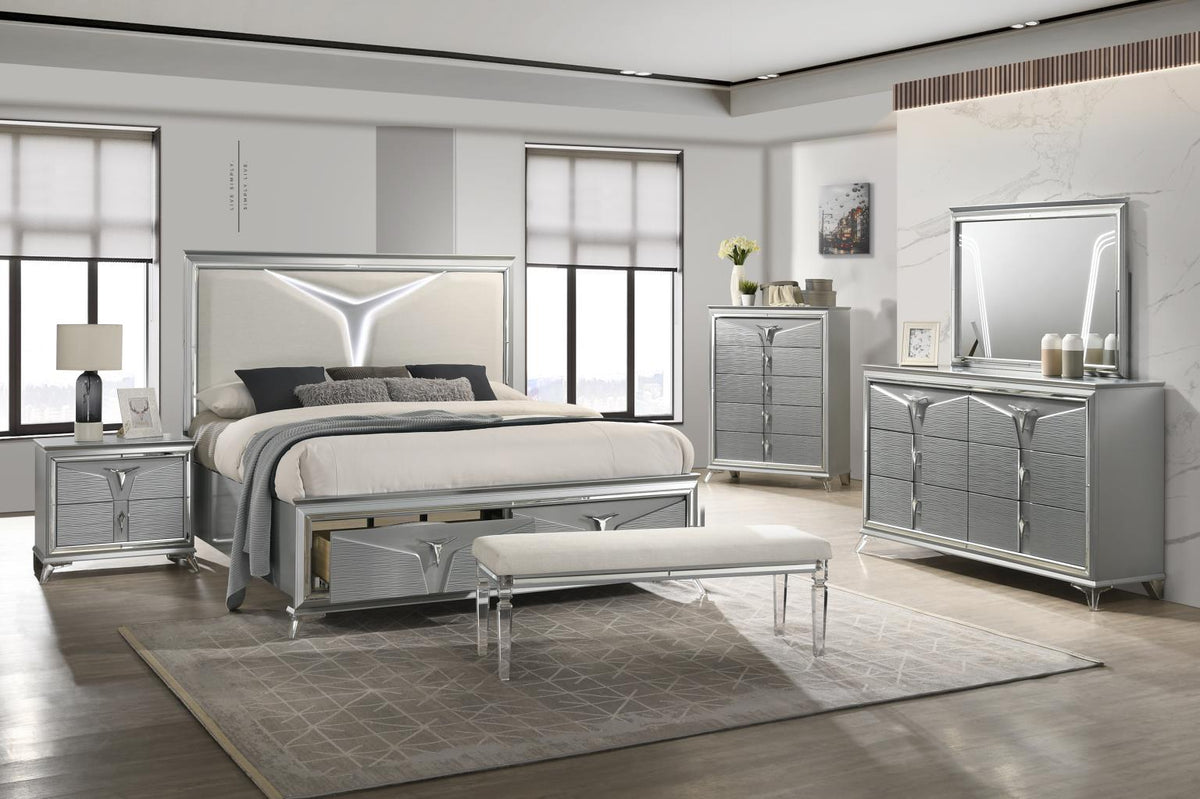 Olive Silver Night Stand