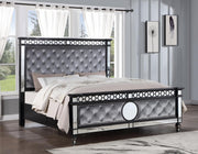 Gray Velvet Queen Bed