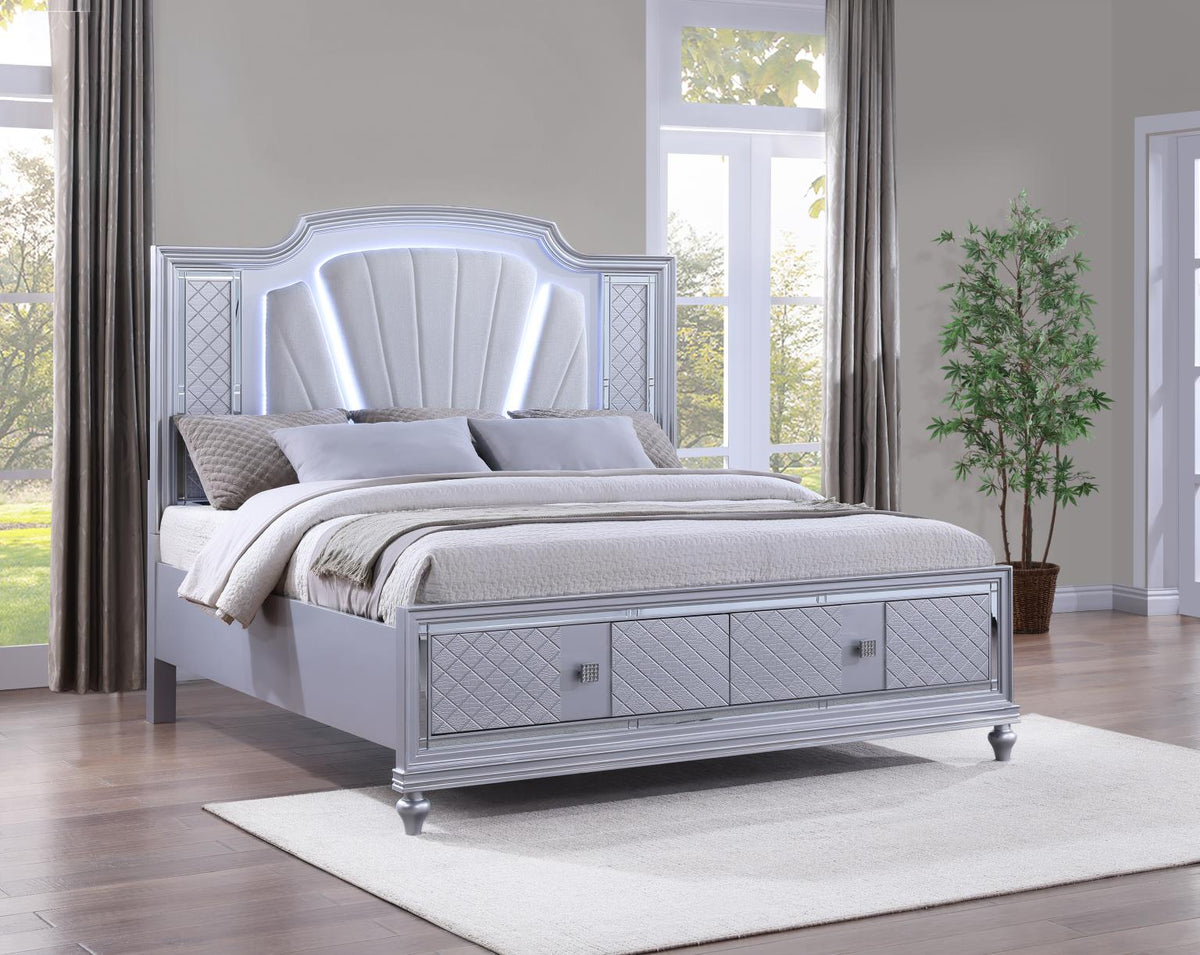 Silver LED Bed
