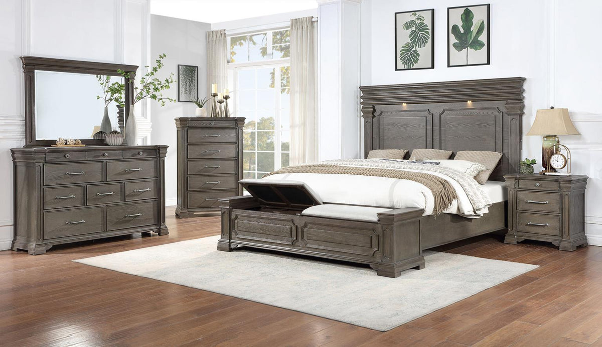 Dark Gray King 5-Piece Bedroom Set