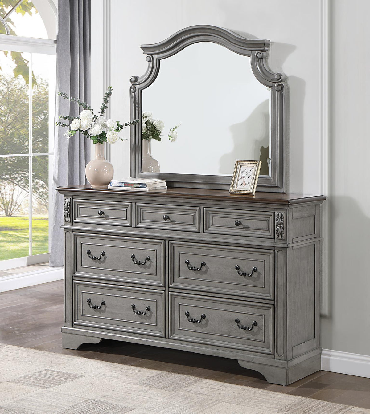 Gray Rustic King Bed