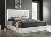 White/Gray Line King Bed