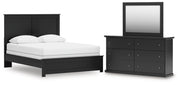Maribel Queen Panel Bed with Dresser and Mirror