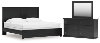 Maribel King Panel Bed with Dresser and Mirror
