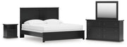 Maribel King Panel Bed, Dresser, Mirror and Nightstand