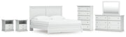 Bostwick Shoals King Panel Bed, Dresser, Mirror, Chest and 2 Nightstands
