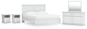 Bostwick Shoals King Panel Bed, Dresser, Mirror and 2 Nightstands