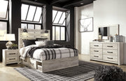 Cambeck Queen Panel Bed with Storage, Dresser and Mirror