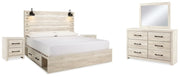 Cambeck King Storage Bed, Dresser, Mirror and 2 Nightstands