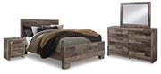 Derekson Queen Bed with Mirrored Dresser and Nightstand