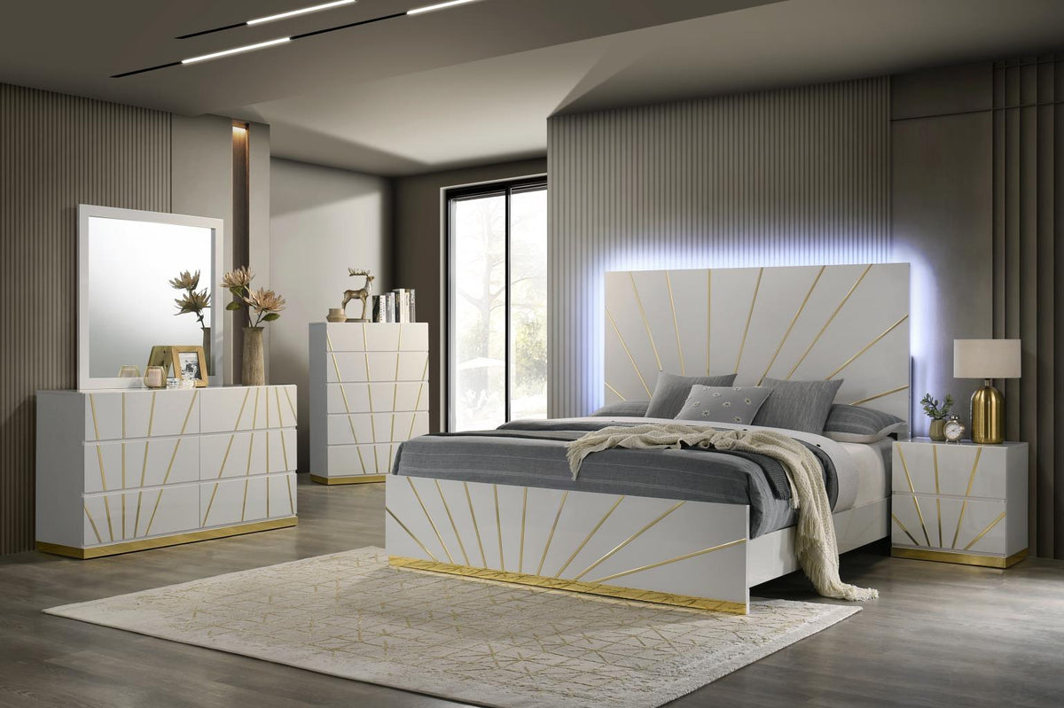 White/Gold Night Stand