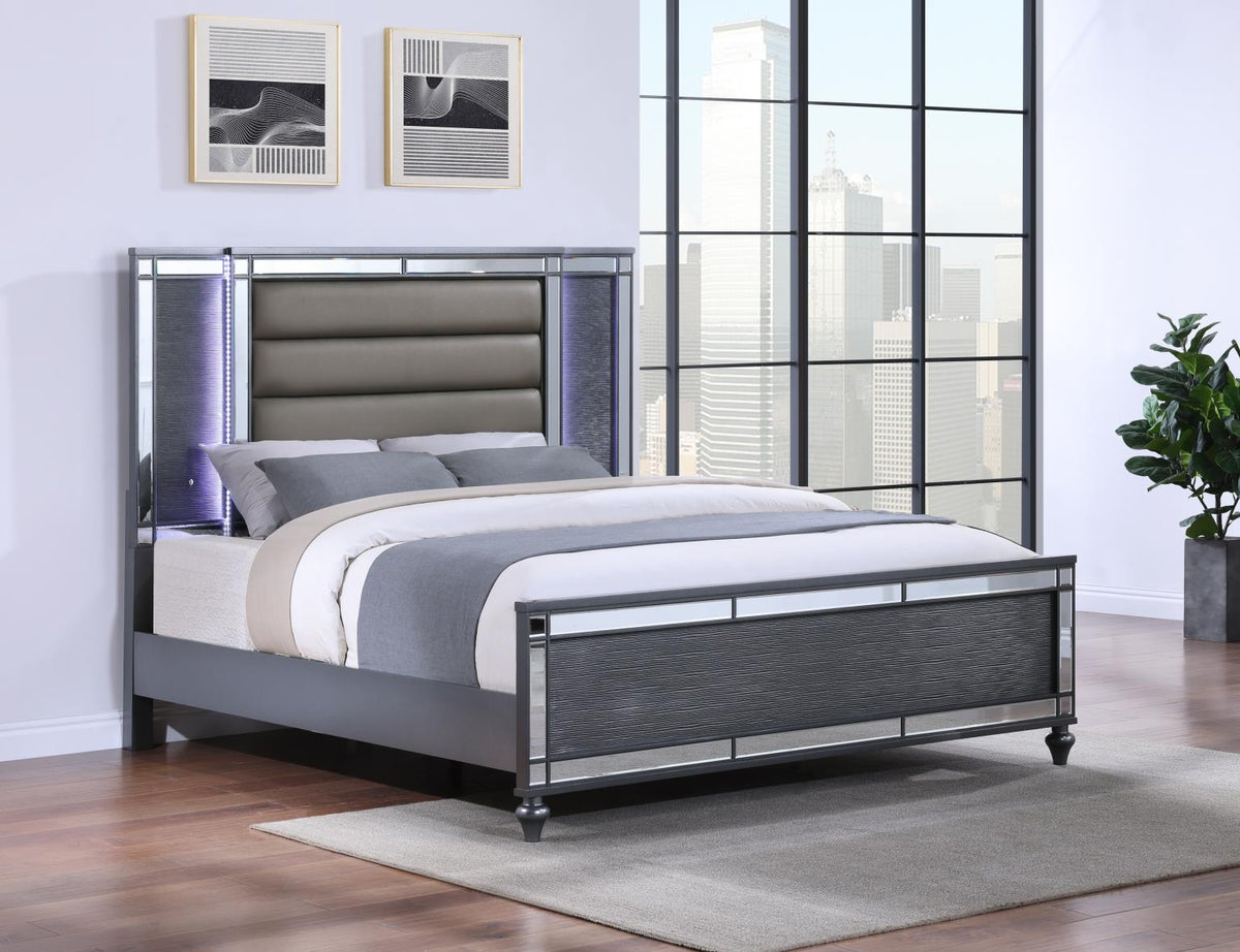 Charcoal Gloss Bed with LED Light